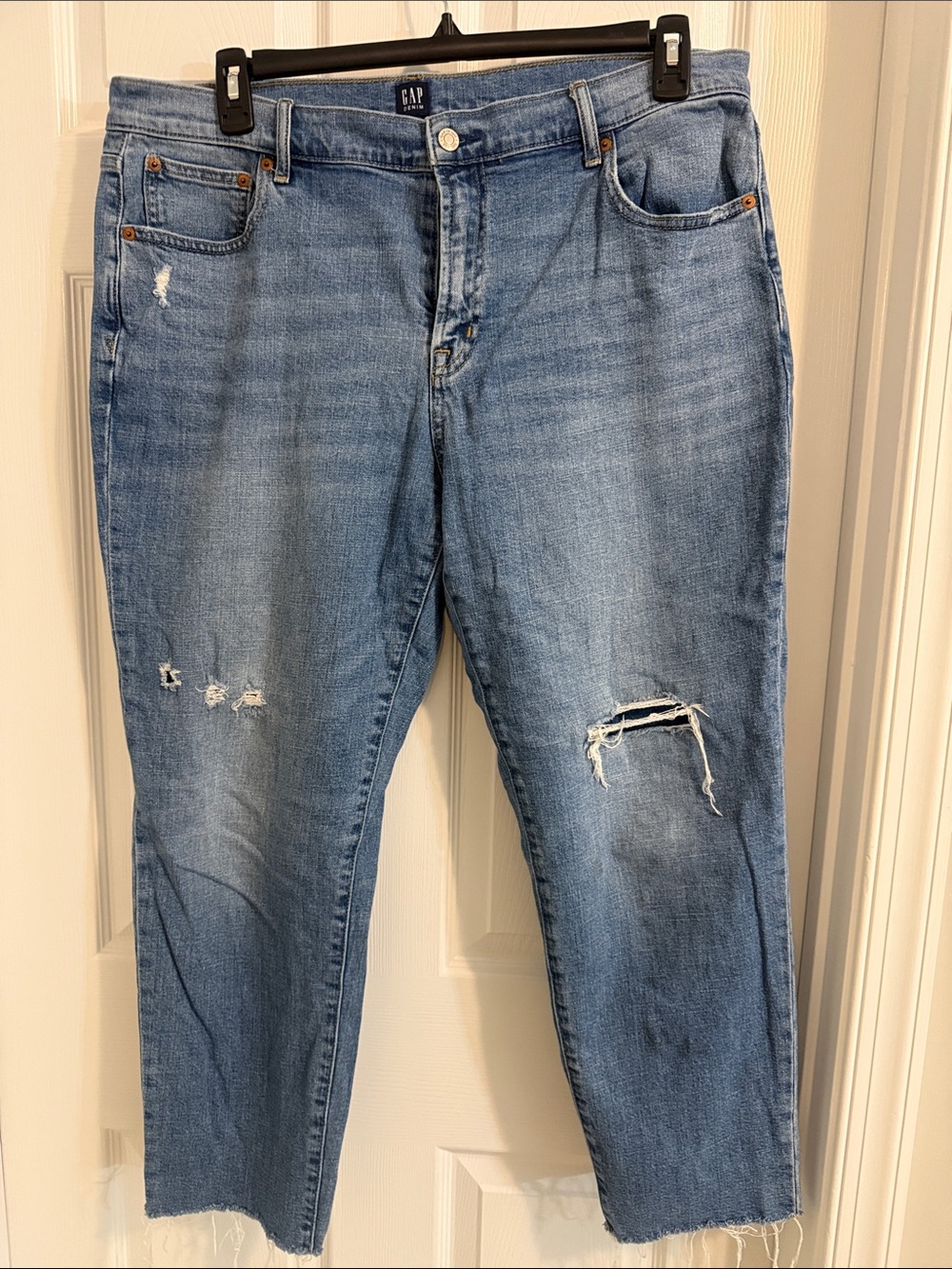 GAP Light Blue Distressed Ankle Jeans
